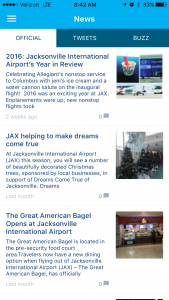 Travelers can also learn about the latest airport news. 