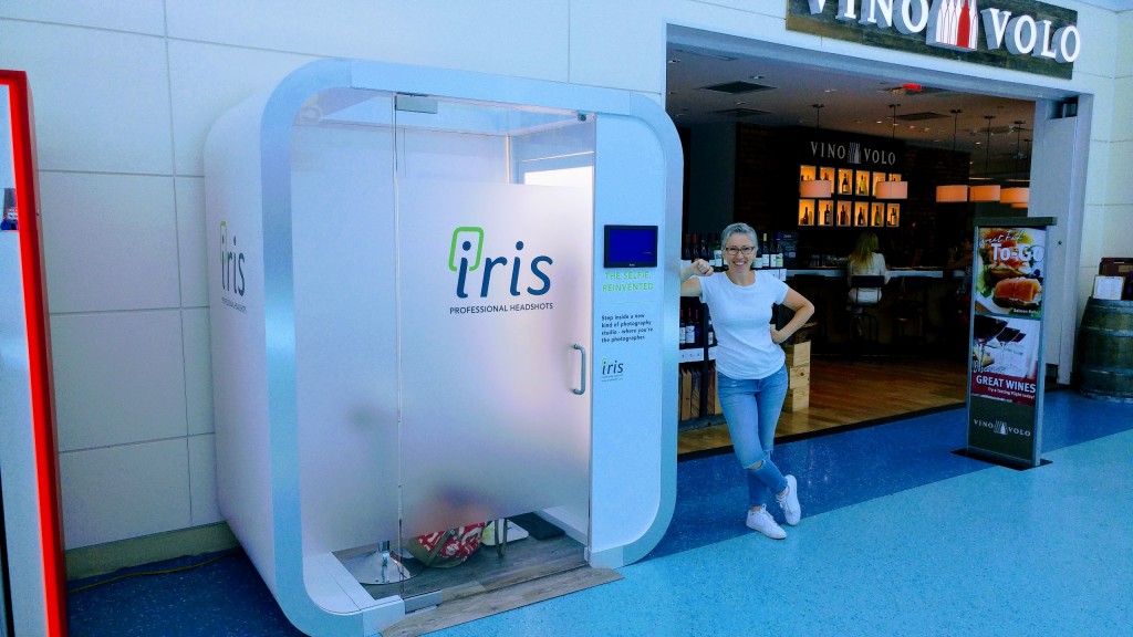 Sue Siri, creator of Iris Booth during the install at JAX